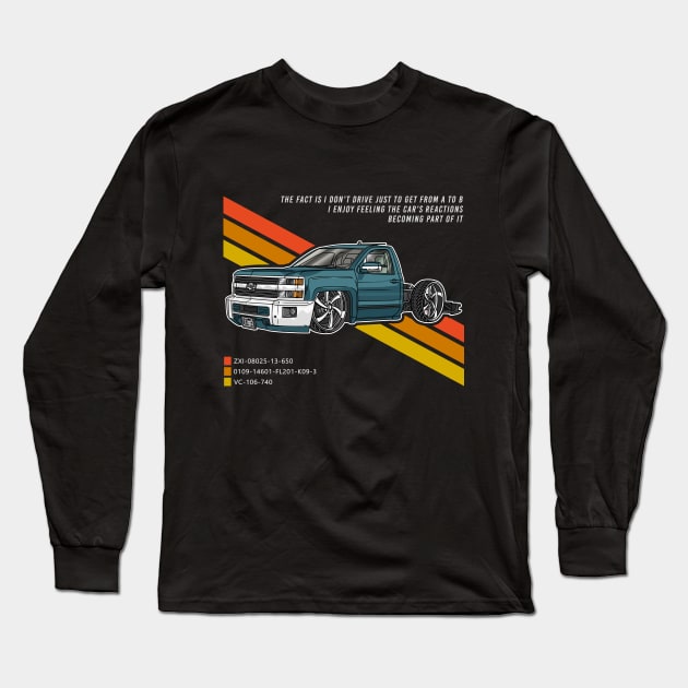 Chevy Custom Pickup Truck Long Sleeve T-Shirt by Guyvit